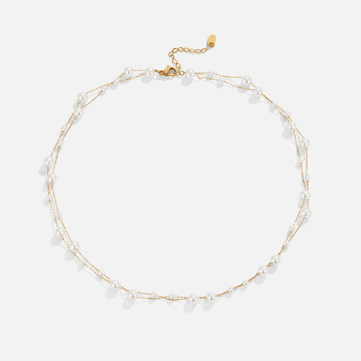 Layered Tori Pearl Necklace
