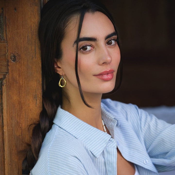 Lola Layered Drop Hoop Earrings