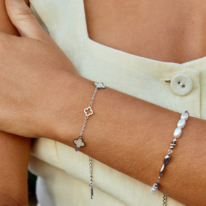Lucia Silver Clover Bracelet