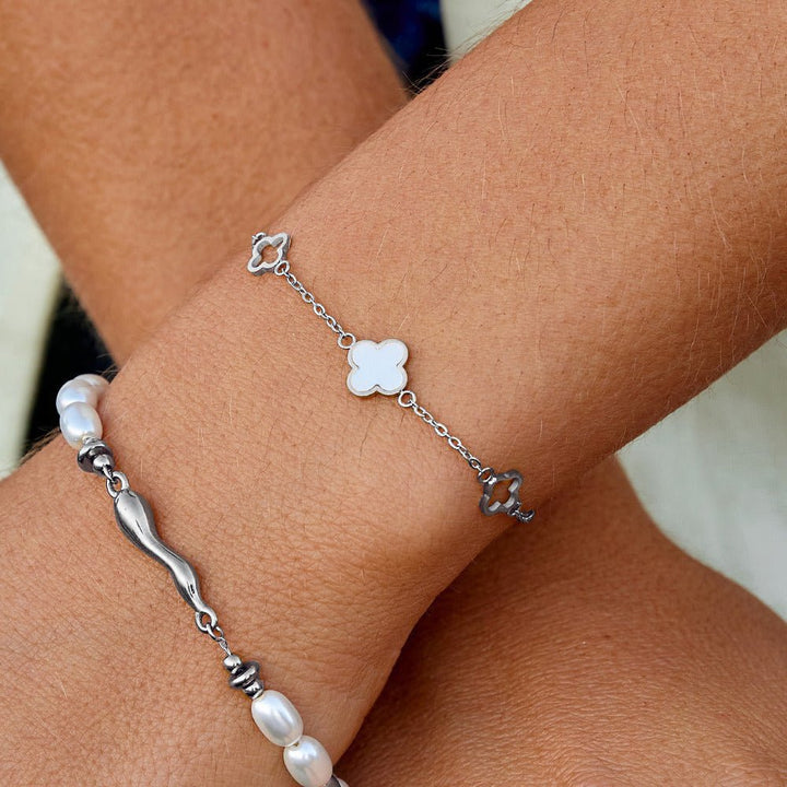 Lucia Silver Clover Bracelet