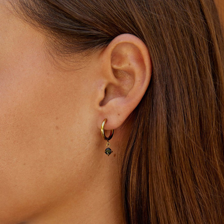 Maison Crystal Drop Hoop Earrings