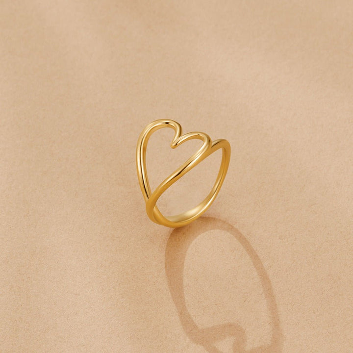 Melted Gold Heart Ring