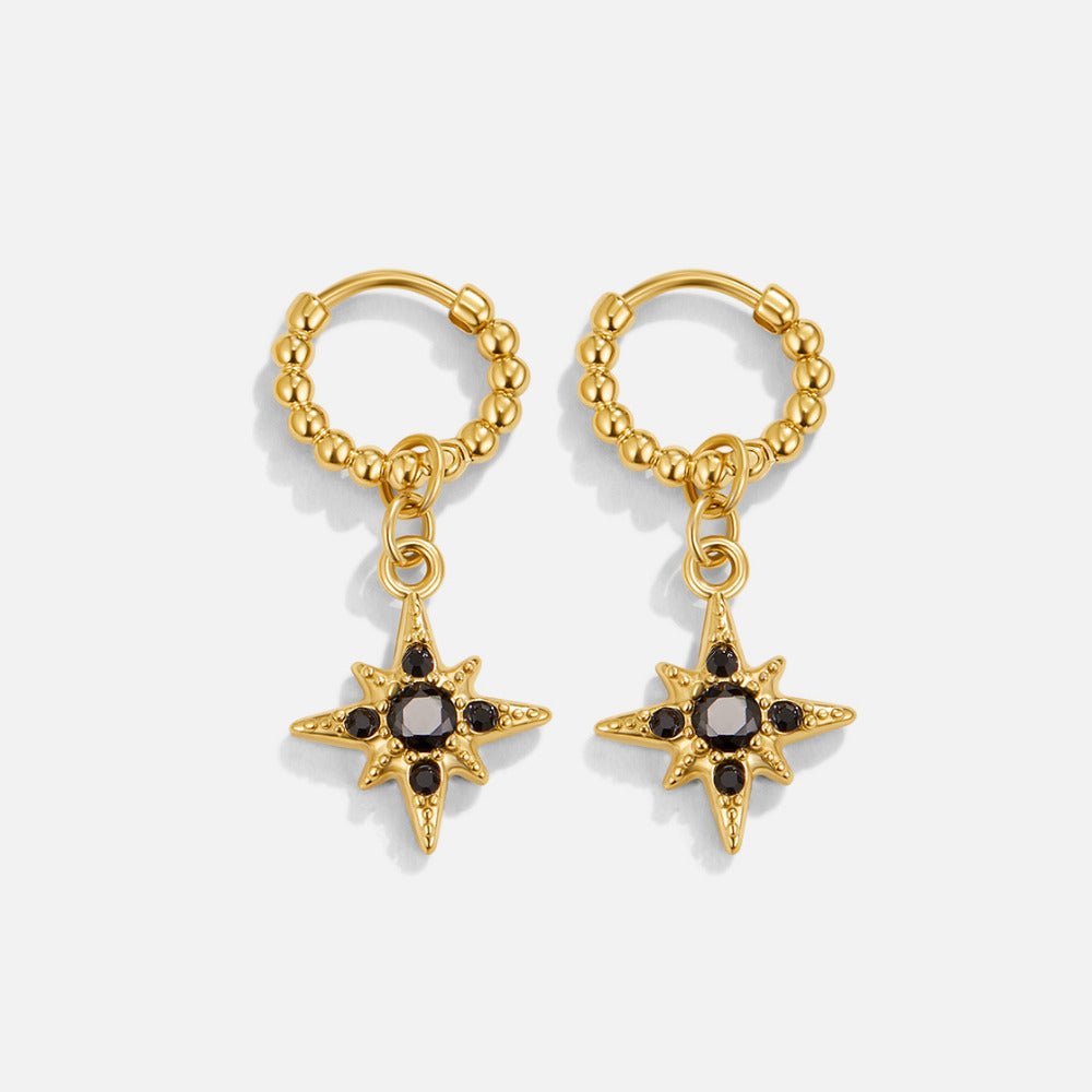 Midnight Luxe Drop Hoop Earrings