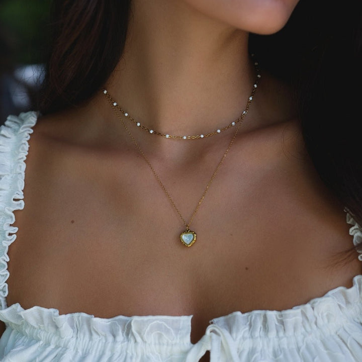 Mila White Bead Necklace