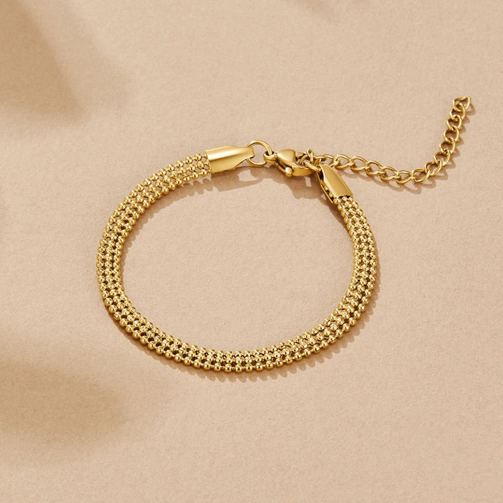 Milan Gold Beaded Chain Bracelet