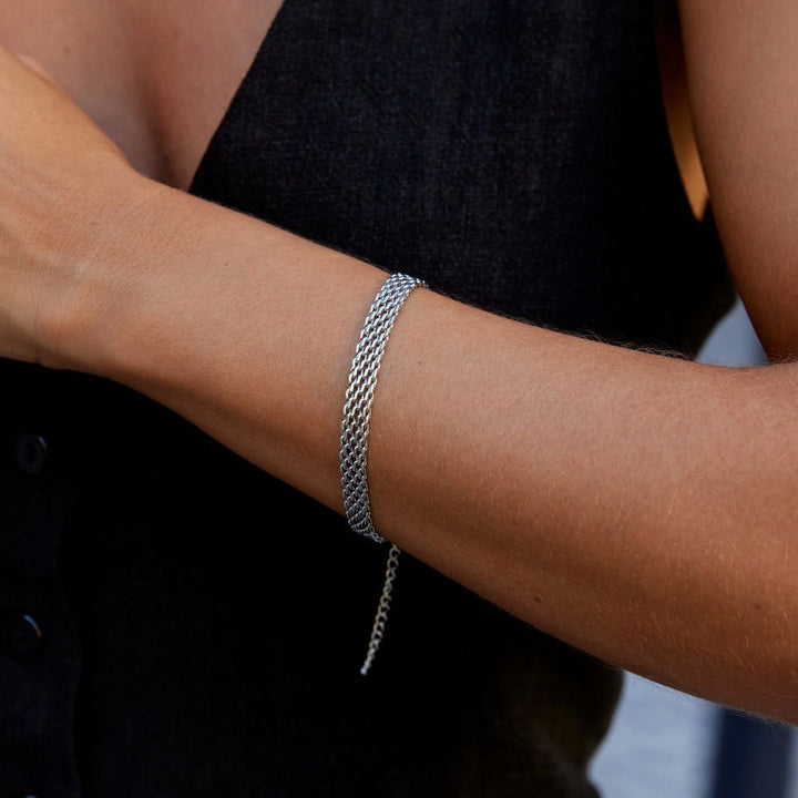 Molly Silver Mesh Chain Bracelet