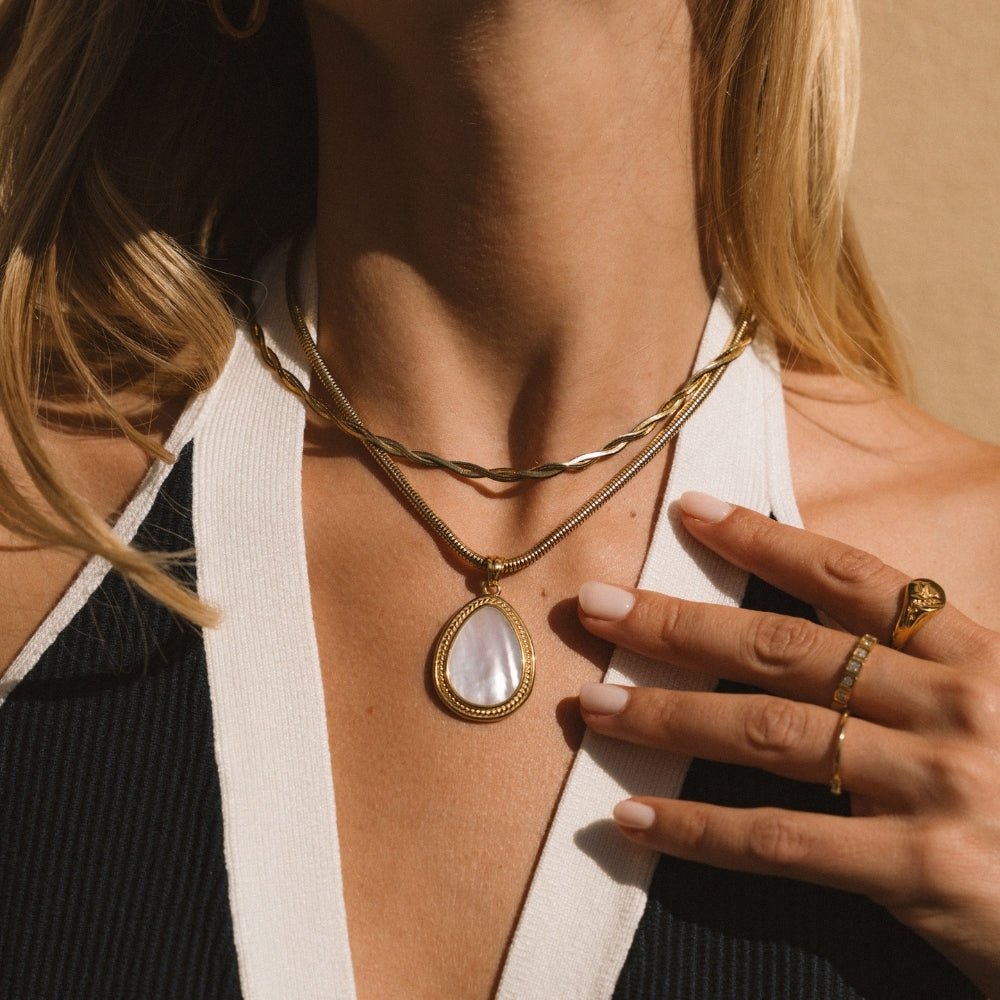 Mother of Pearl Teardrop Necklace