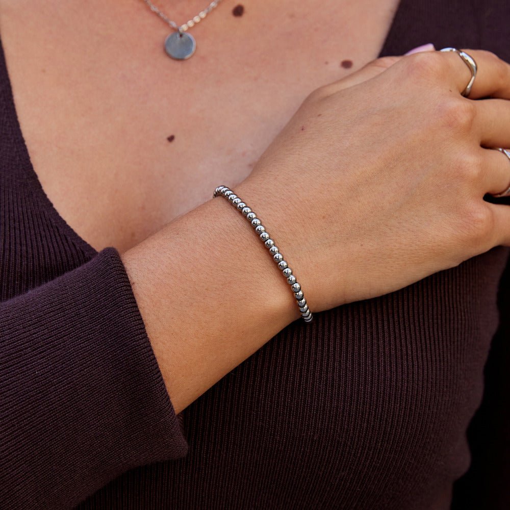 Niloya Beaded Silver Bracelet