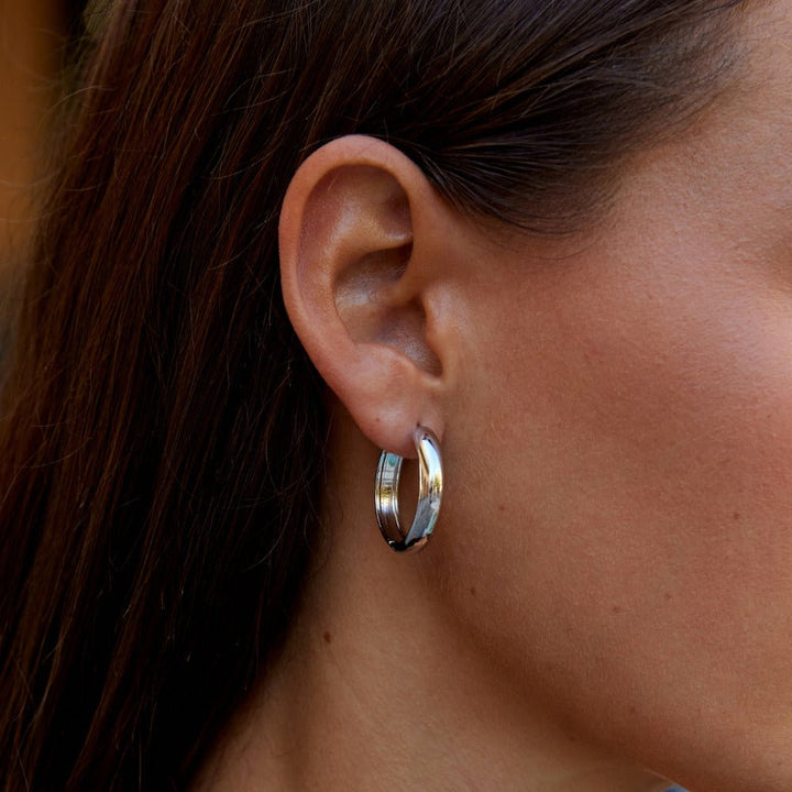 Nona Classic Silver Hoop Earrings