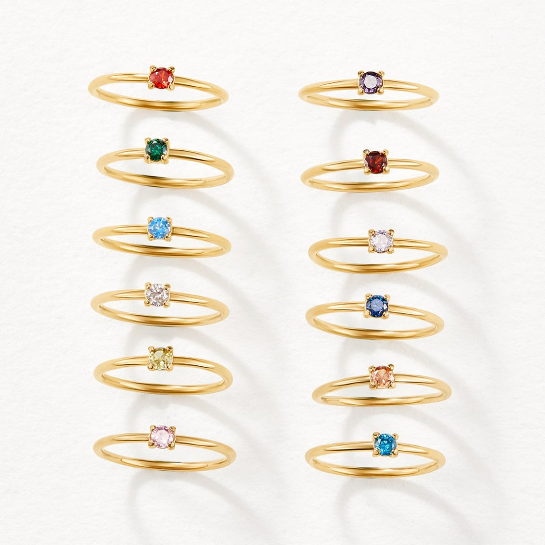 November Birthstone 18K Gold Ring