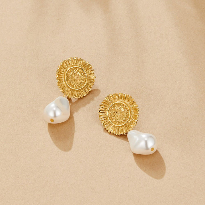 Pearl Blossom Drop Earrings