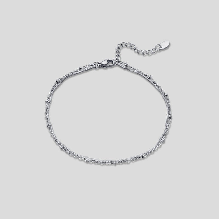 Pia Silver Layered Anklet