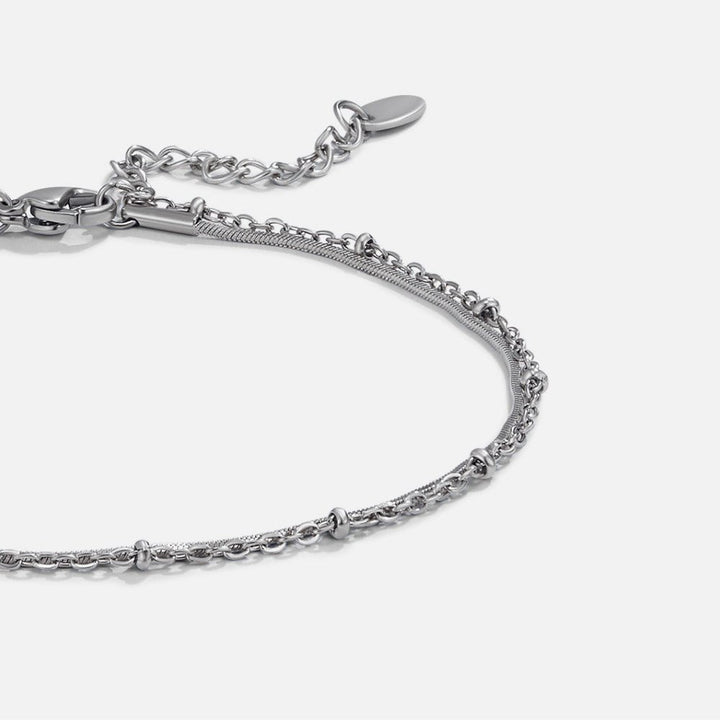 Pia Silver Layered Anklet
