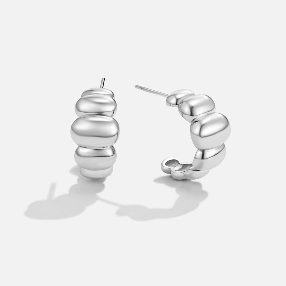 Rene Silver Puff Earrings