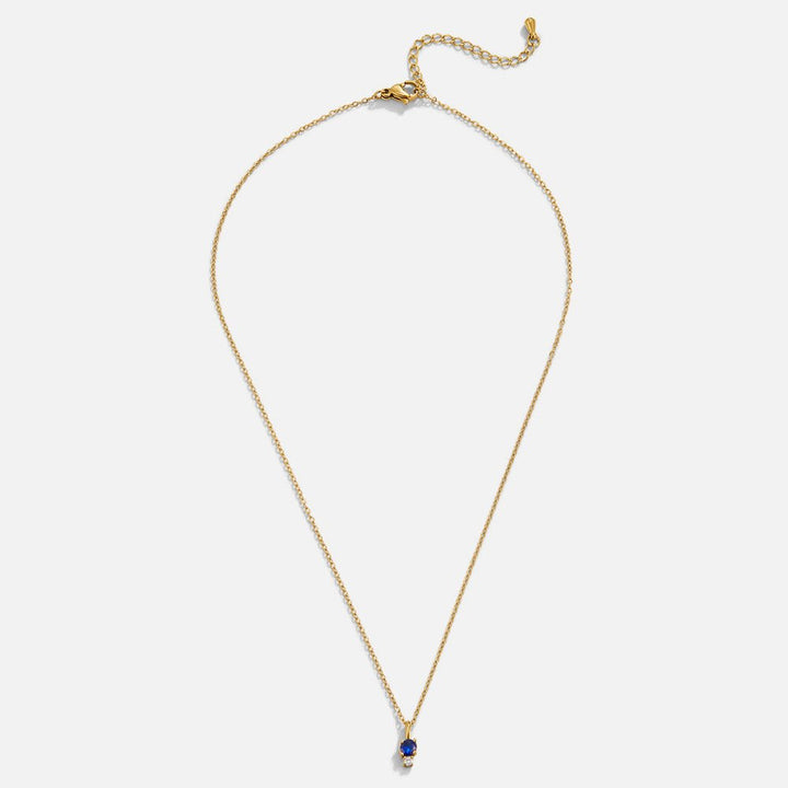 Sapphire Drop Pendant Necklace