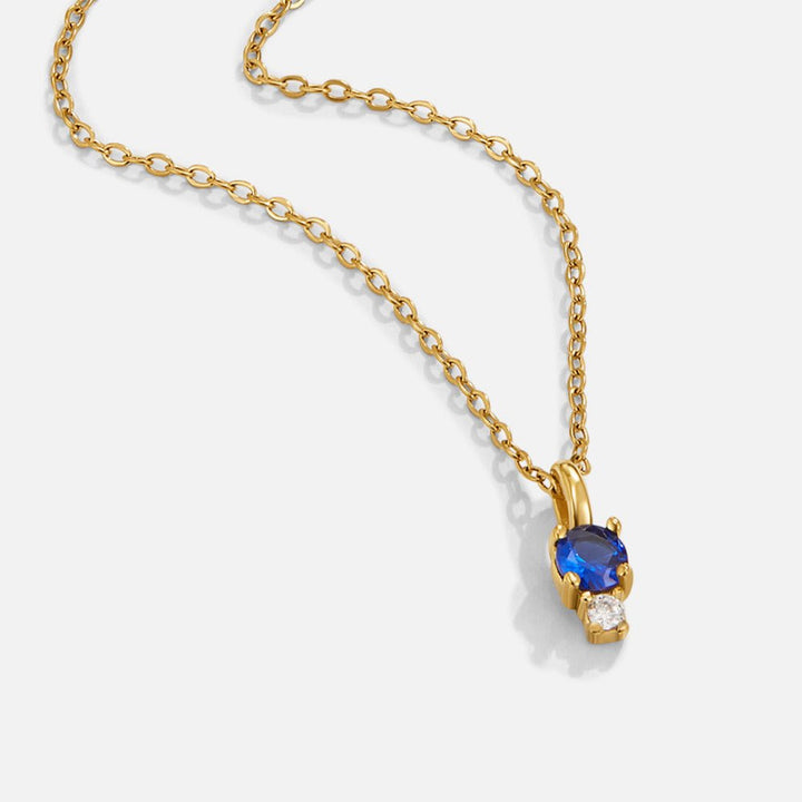 Sapphire Drop Pendant Necklace