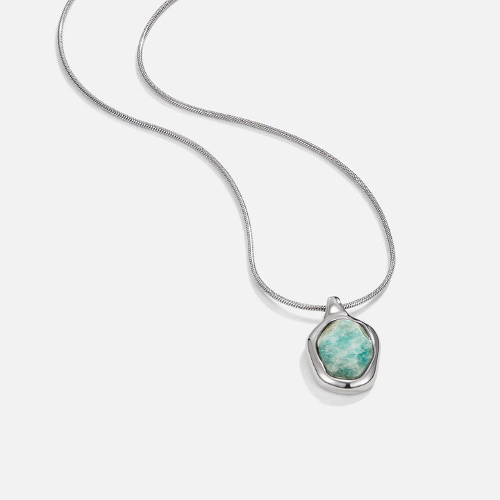 Silver Aquamarine Pendant Necklace