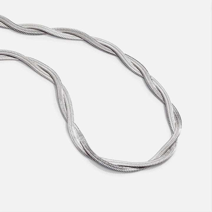 Silver Chiara Twist Snake Chain Necklace
