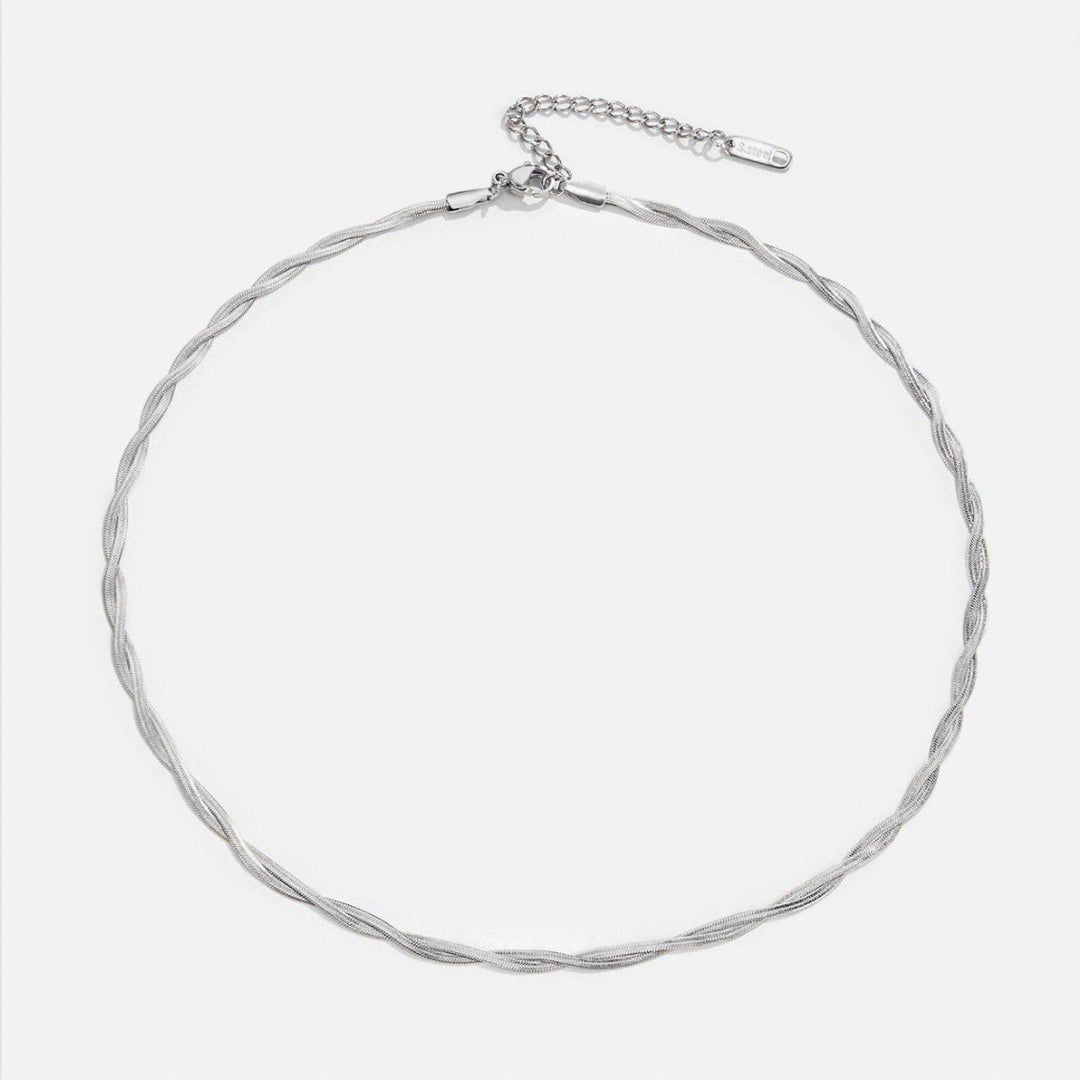 Silver Chiara Twist Snake Chain Necklace