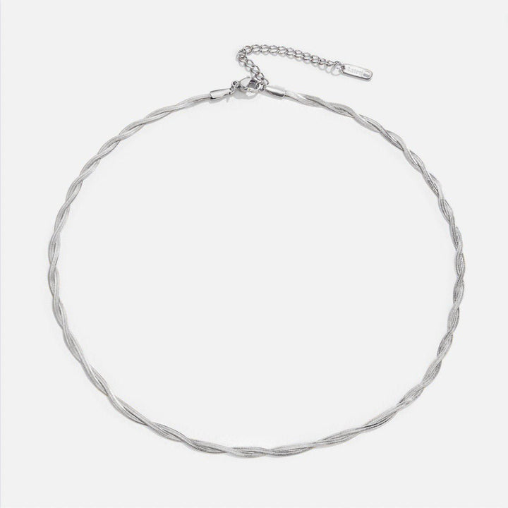 Silver Chiara Twist Snake Chain Necklace