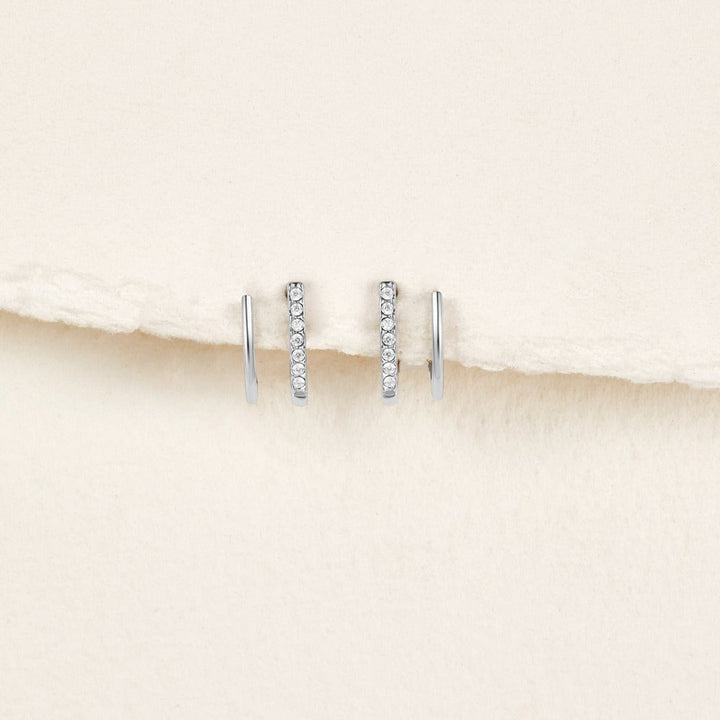 Silver & Crystal Claw Earrings