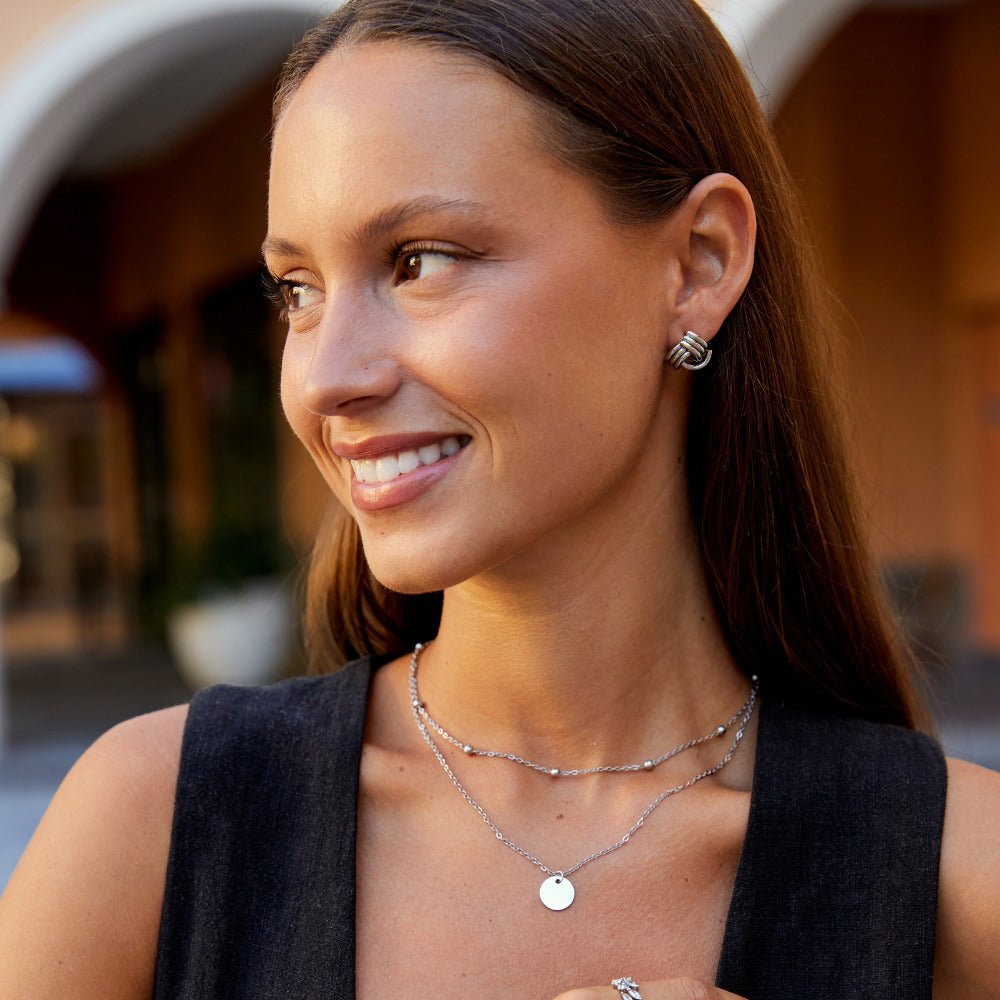 Silver Maxi Twist Stud Earrings