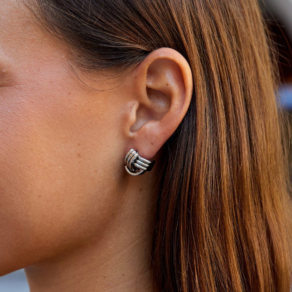 Silver Maxi Twist Stud Earrings