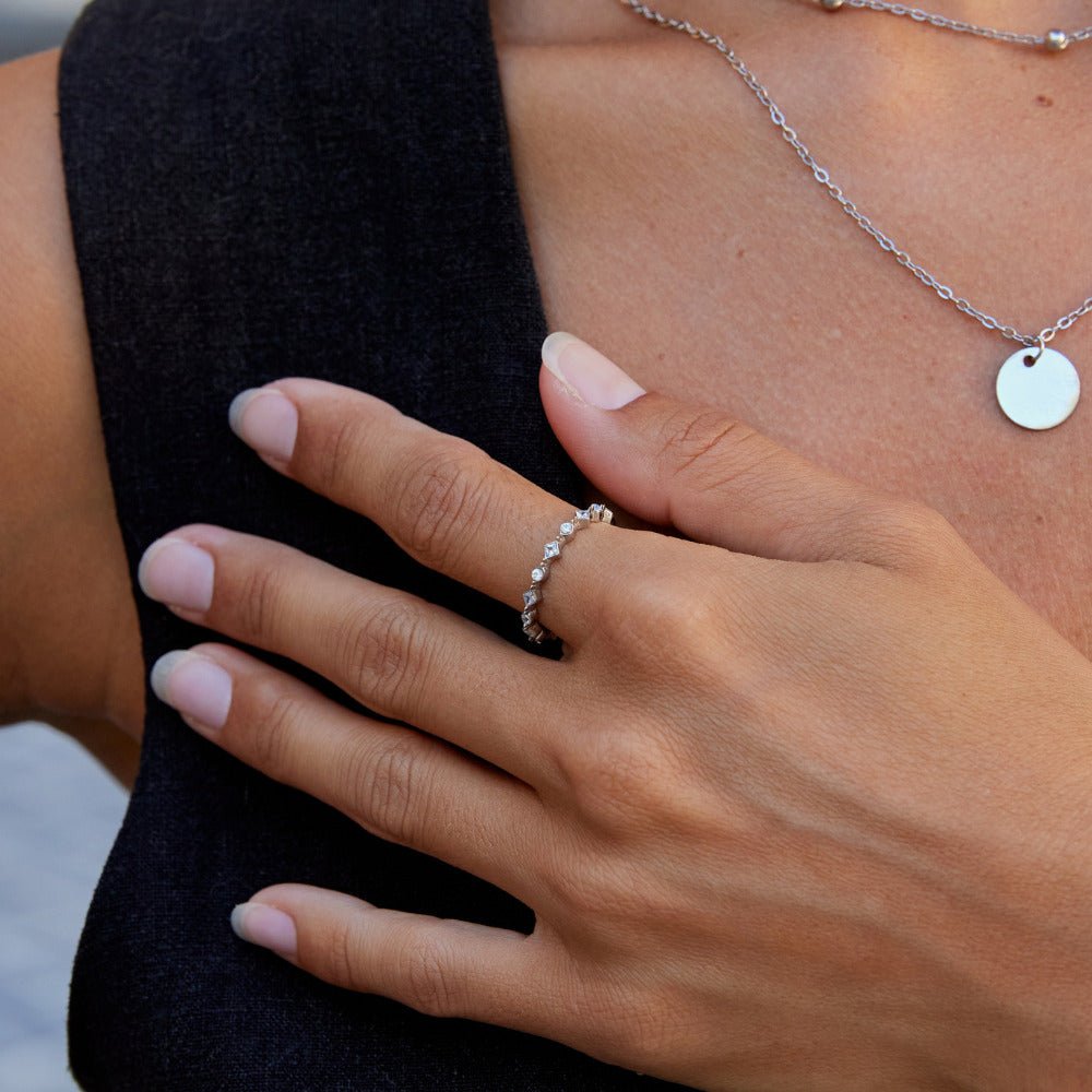 Silver Milana Crystal Ring