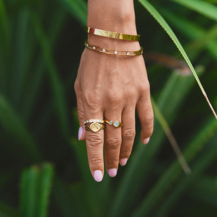 Sofia Crystal & Gold Bangle