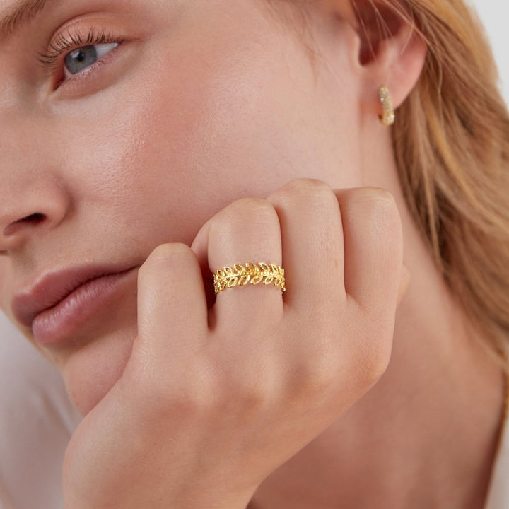 Summer Bloom Leaf Ring