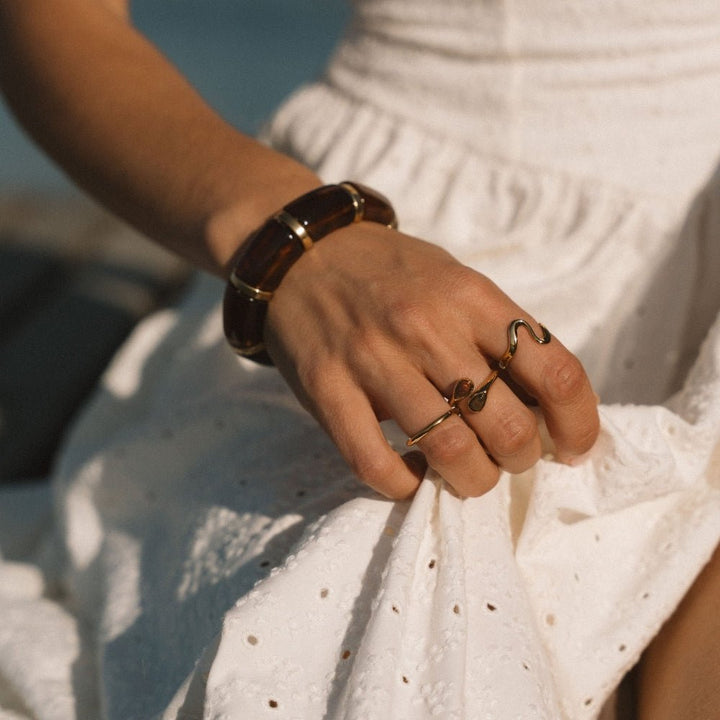 Tiger Eye Stone Wrap Ring