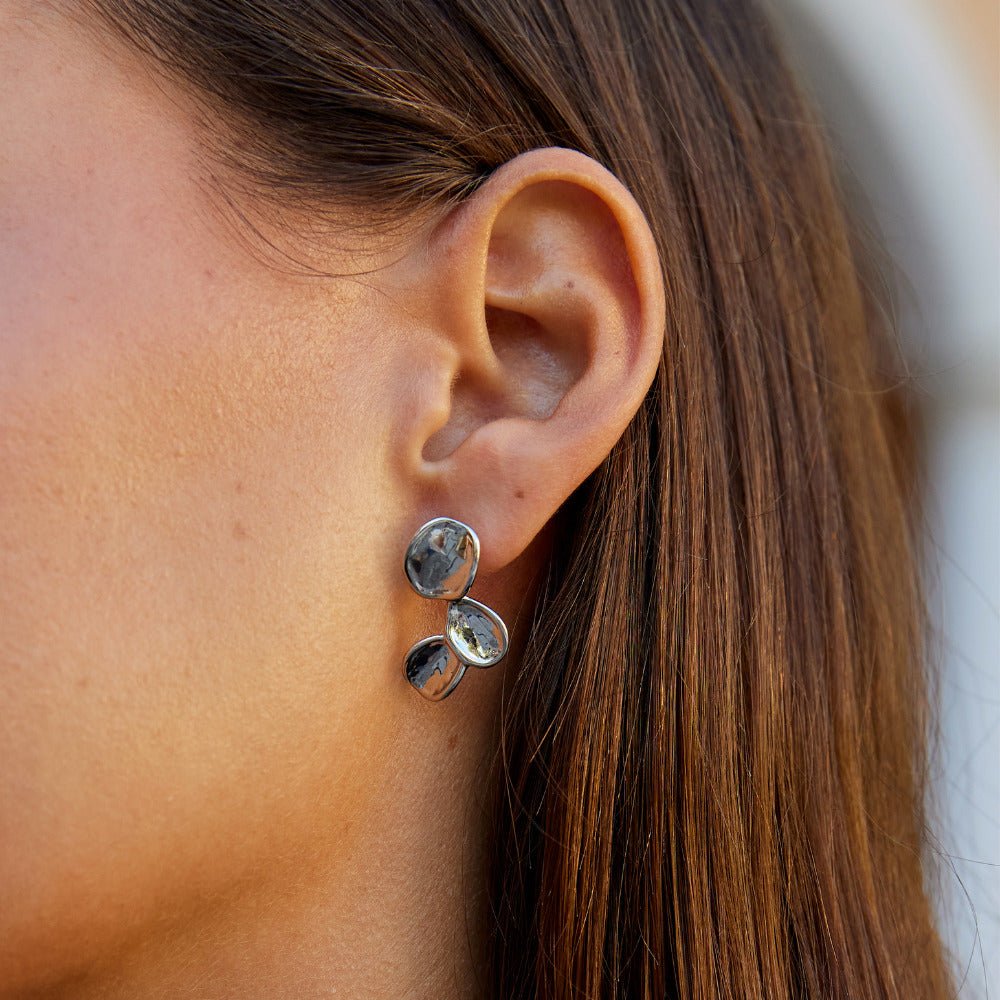 Tori Silver Petal Drop Earrings