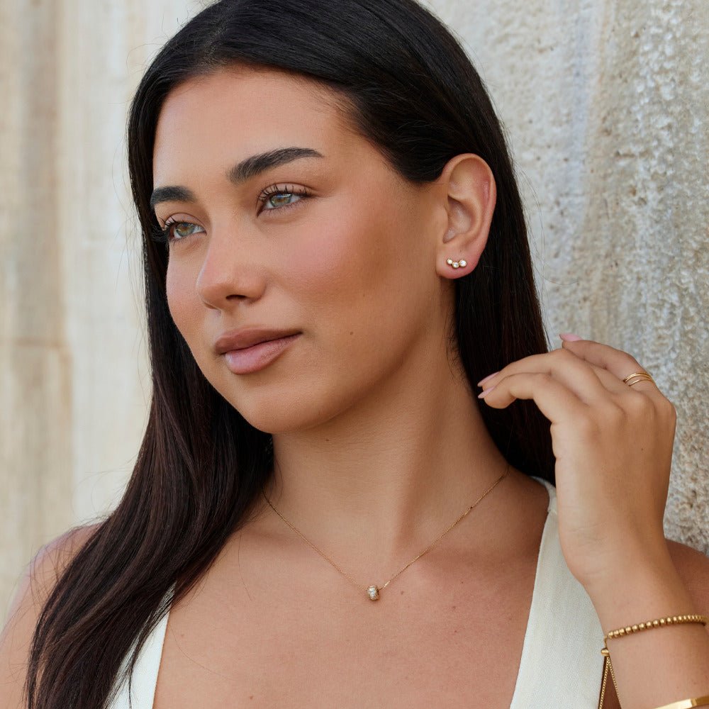 Trio Crystal Stud Earrings
