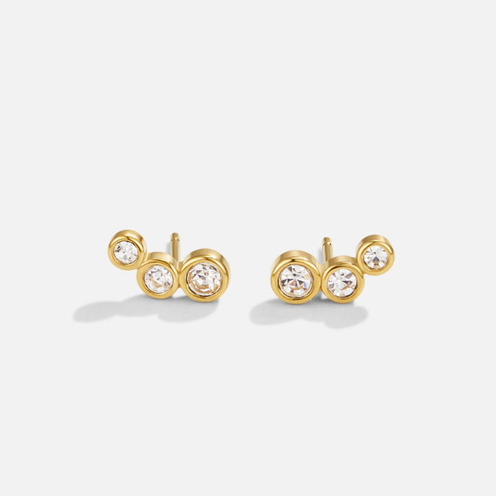Trio Crystal Stud Earrings