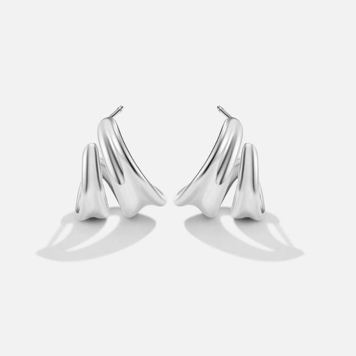 Twisted Ivana Silver Hoop Earrings