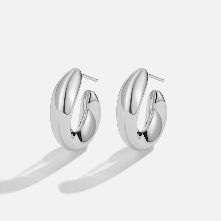 Twisted Sarah Silver Hoop Earrings