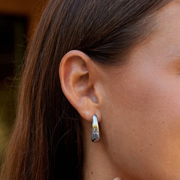 Valentina Silver Hoop Earrings