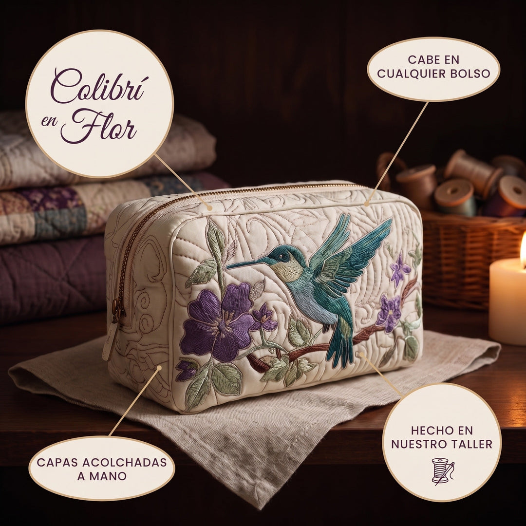 Neceser Acolchado — Colibrí en Flor