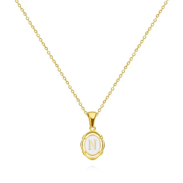 Vintage Gold Letter Necklace