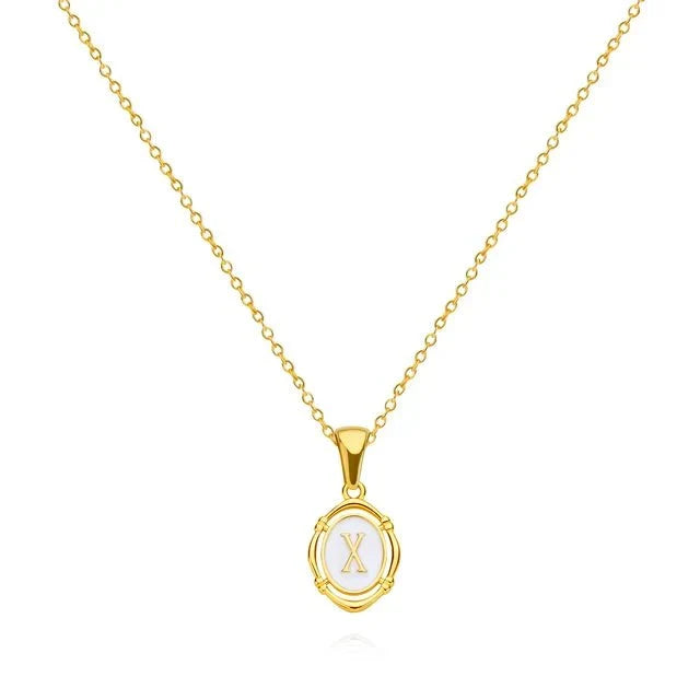 Vintage Gold Letter Necklace