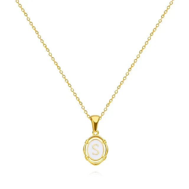 Vintage Gold Letter Necklace