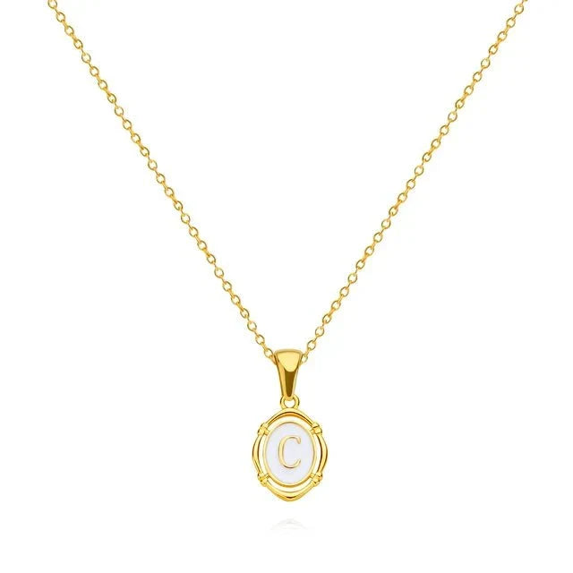 Vintage Gold Letter Necklace