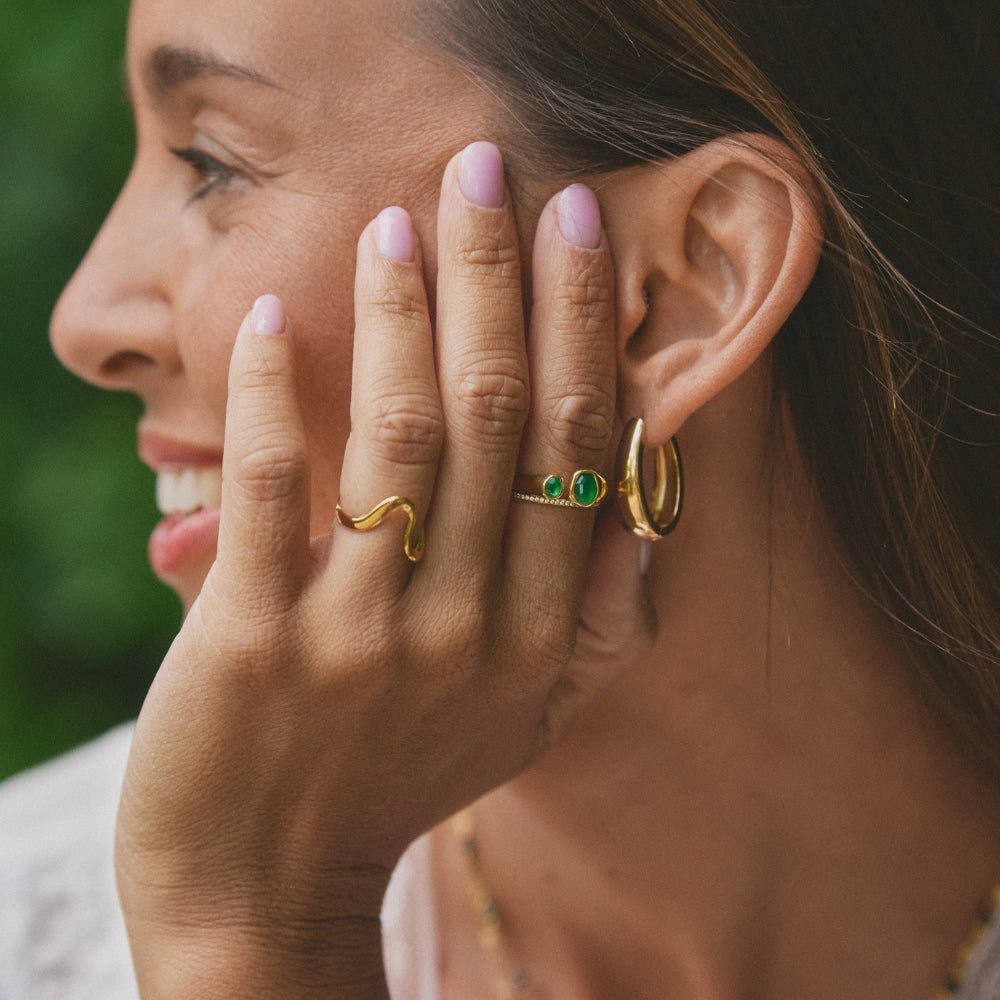 Vintage Green Emerald Wrap Ring