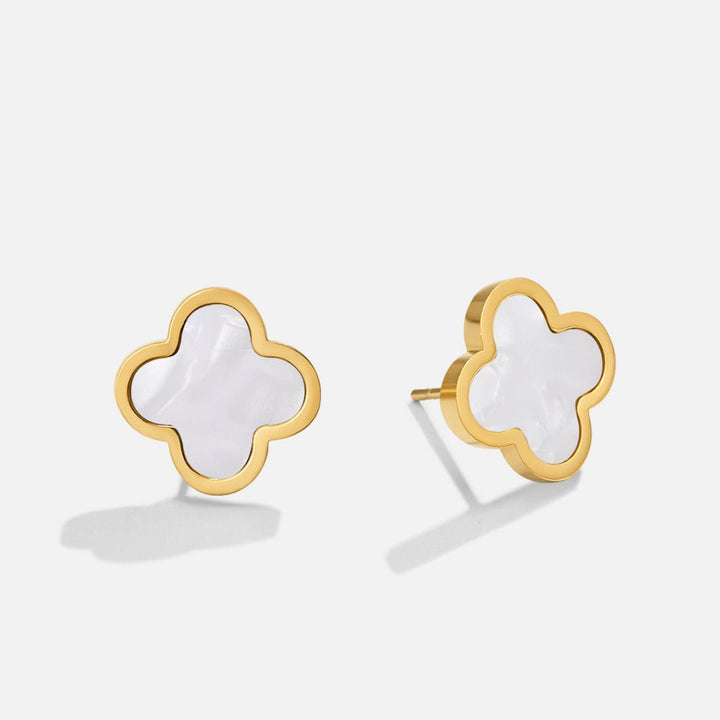 White Clover Stud Earrings