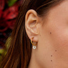 White Petal Shell Hoop Earrings 2