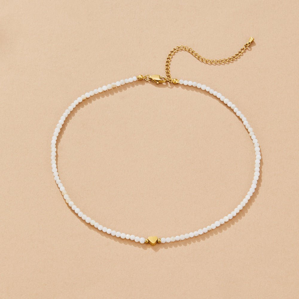 White Selene Bead  Necklace