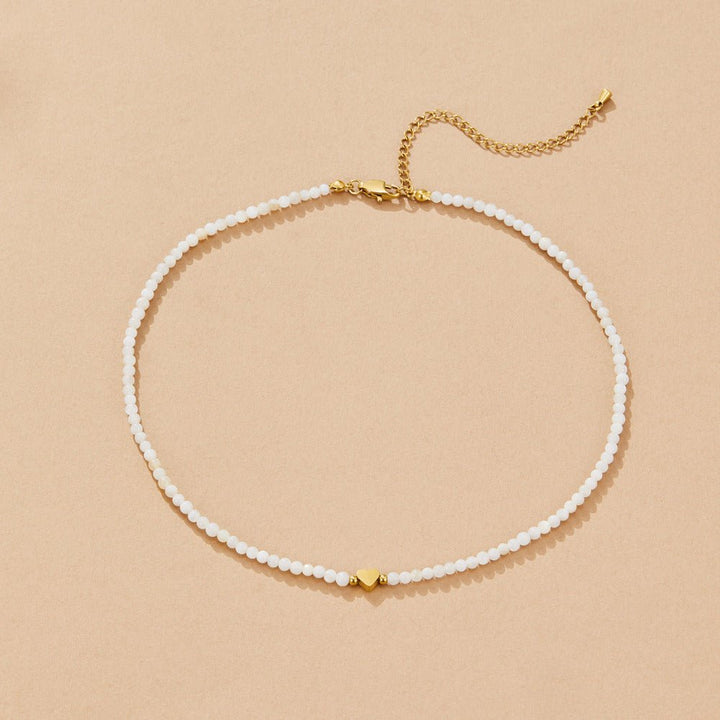 White Selene Bead  Necklace