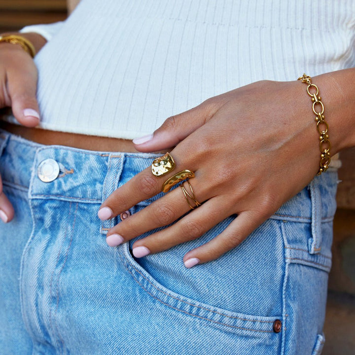 Yuna Geometric Gold Ring